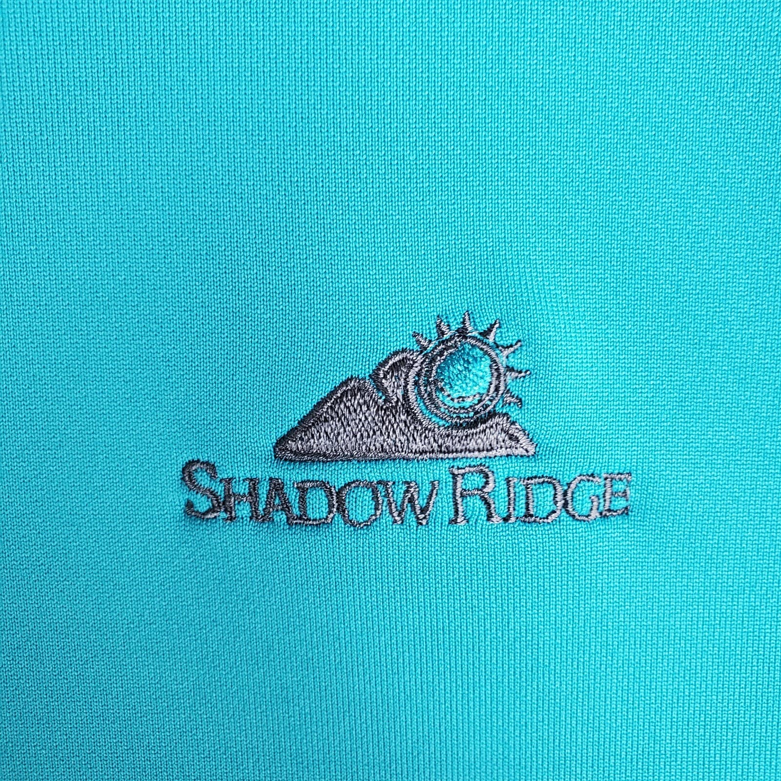 DUNNING x SHADOW RIDGE Size Large Turquoise 1/4 Zip Performance Pullover Golf 4