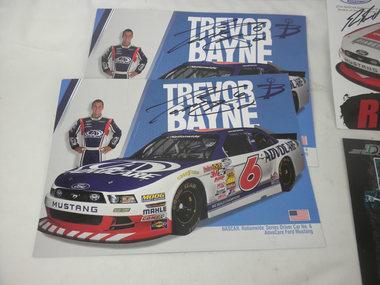 NASCAR  Roush Fenway Ryan Reed Trevor Bayne Chis Buescher Signed 8.5" x 11" 4