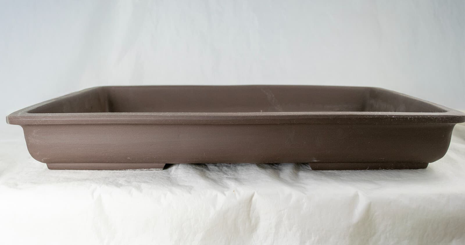 Japanese Yokkaichi Rectangular Unglazed Slim Forest & Raft Bonsai Pot 17"/ 18.5" 2