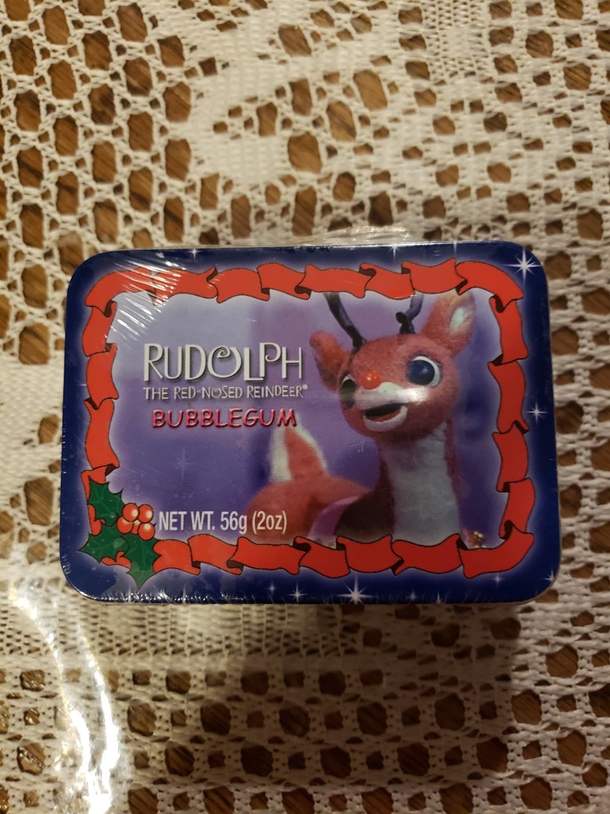 RUDOLPH CHRISTMAS MINI LUNCH BOX TIN WITH BUBBLE GUM SET OF 6 3