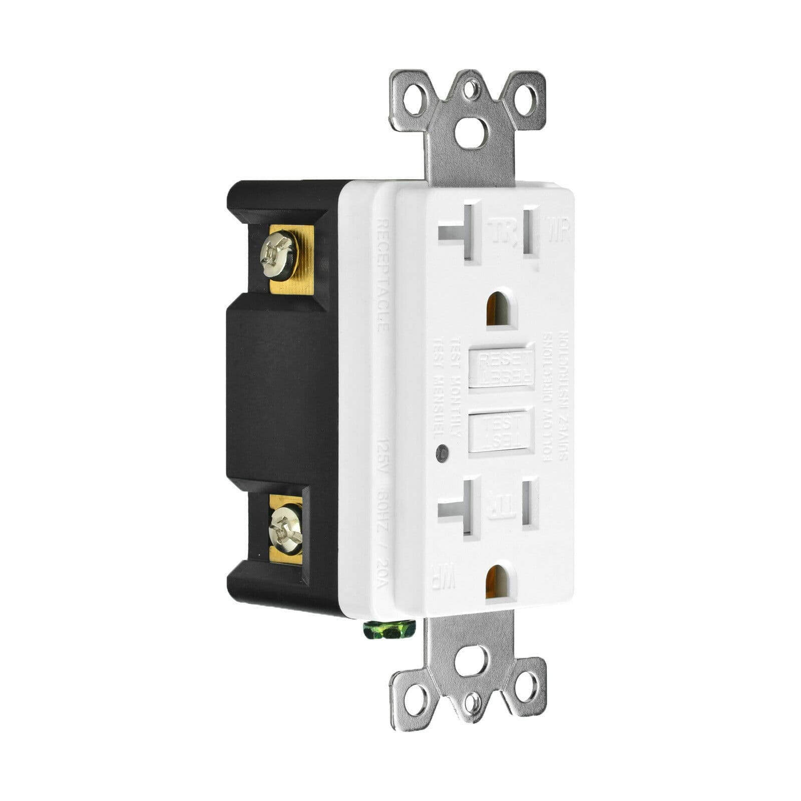 20Amp GFCI Outlet Tamper-Resistant GFI Duplex Receptacles with LED Indicator ETL 2