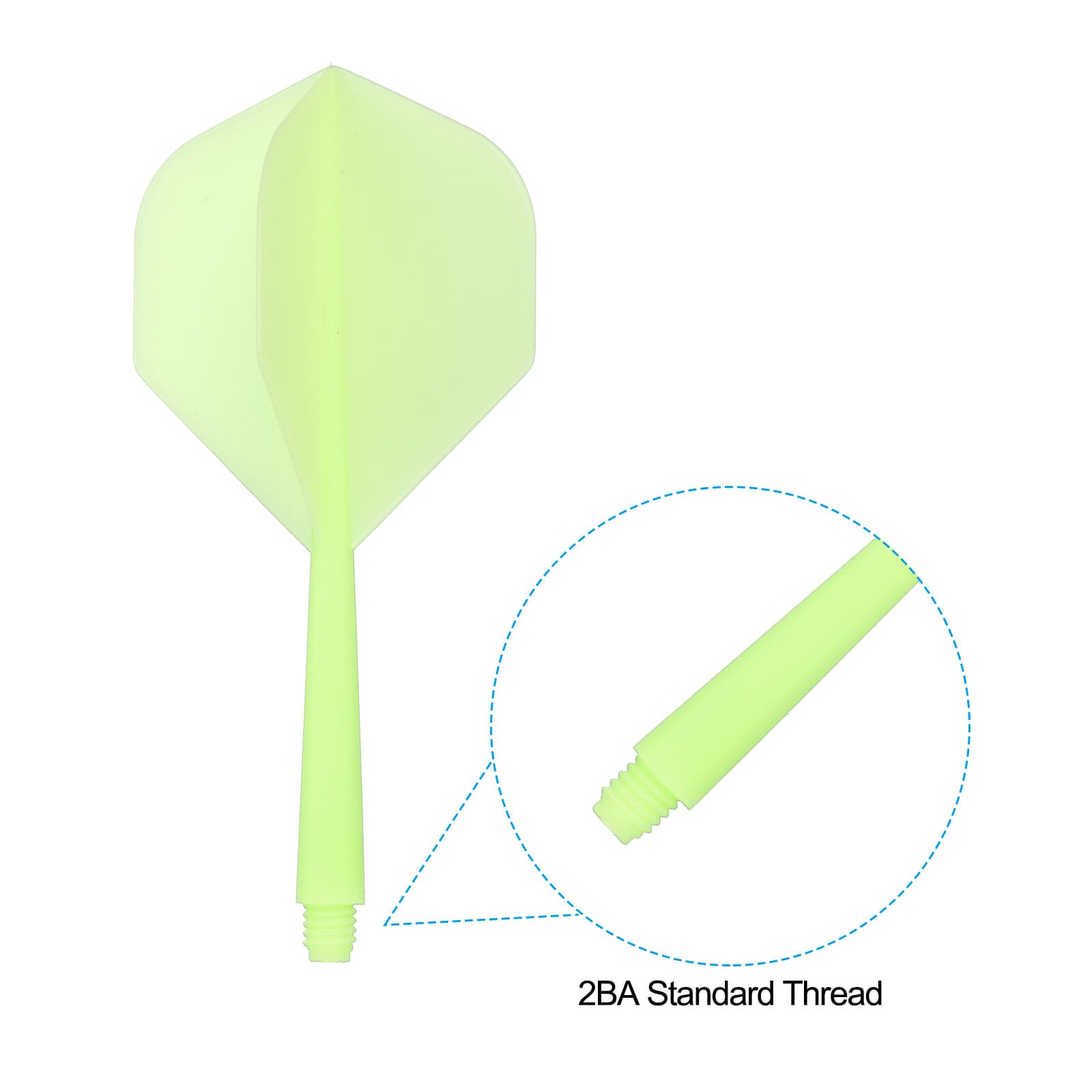 Integrated Dart Shaft and Flights, 15 Pack 2BA Screw Plastic Dart Flights, Green 4