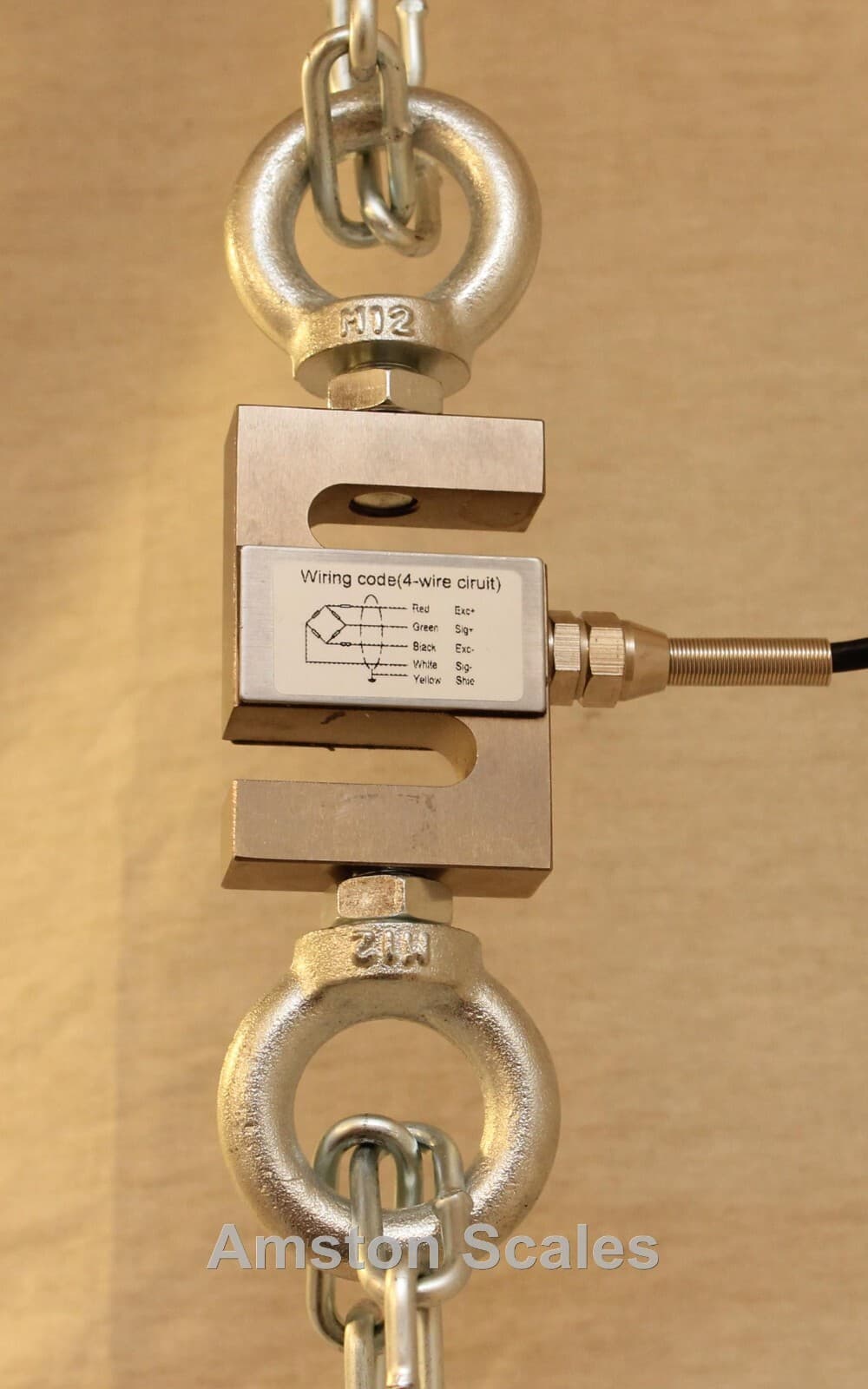 2000 LB S-TYPE LOAD CELL MIXING RIGGING TESTING PULLING SCALE STAINLESS STEEL 2