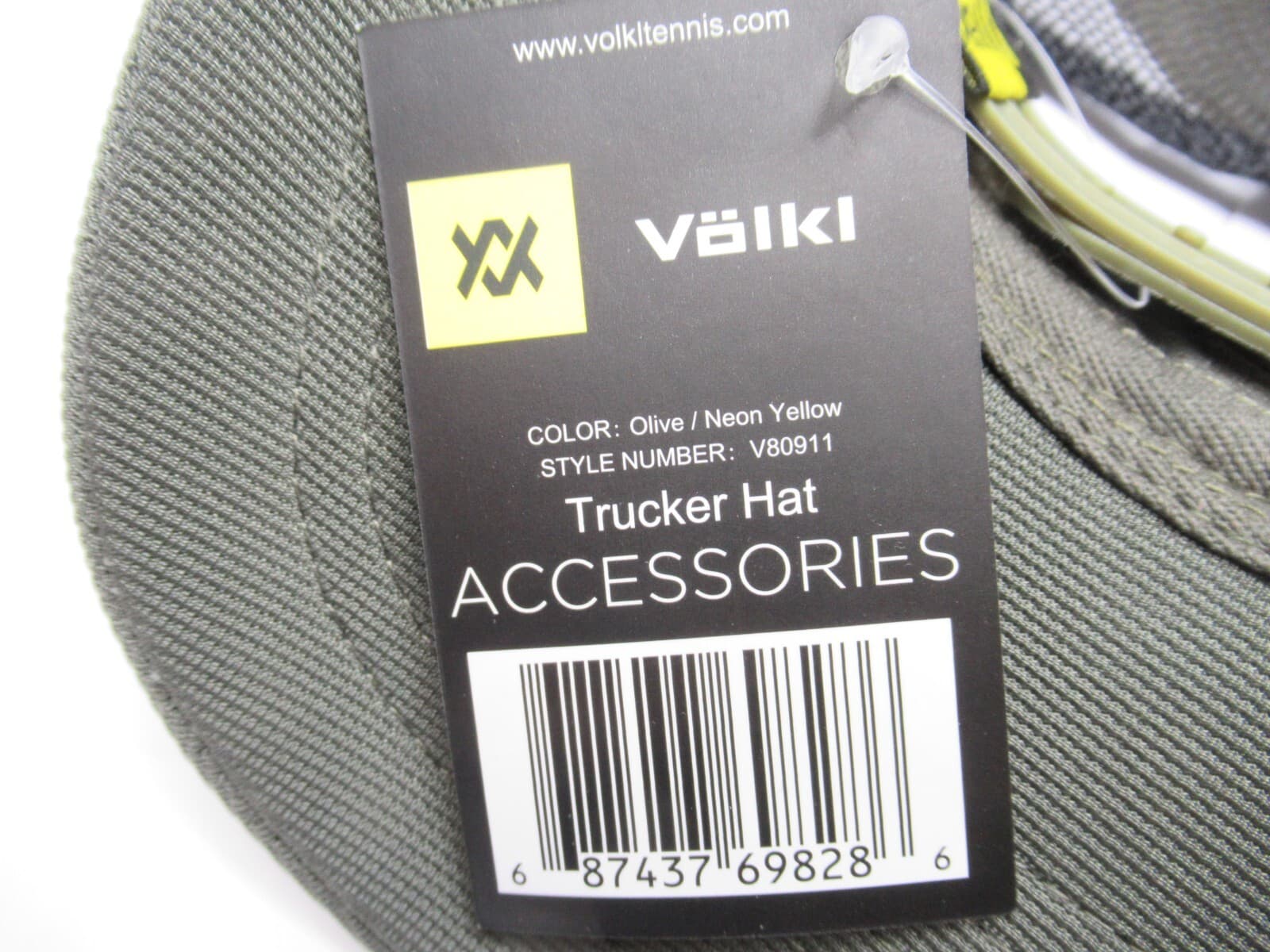 NWT UNISEX VOLKL MESH "THE TRUCKER" ADJUSTABLE TENNIS CAP.  OLIVE/BLACK 5
