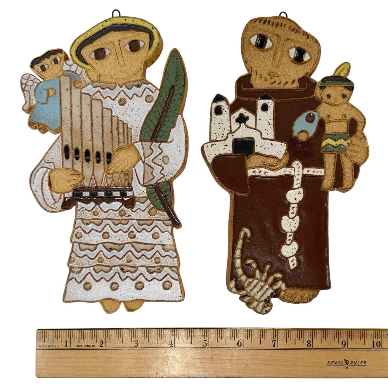 St. Andrews Abbey Ceramic Wall Hangings St. Cecilia & St. Francis Of Assisi 3