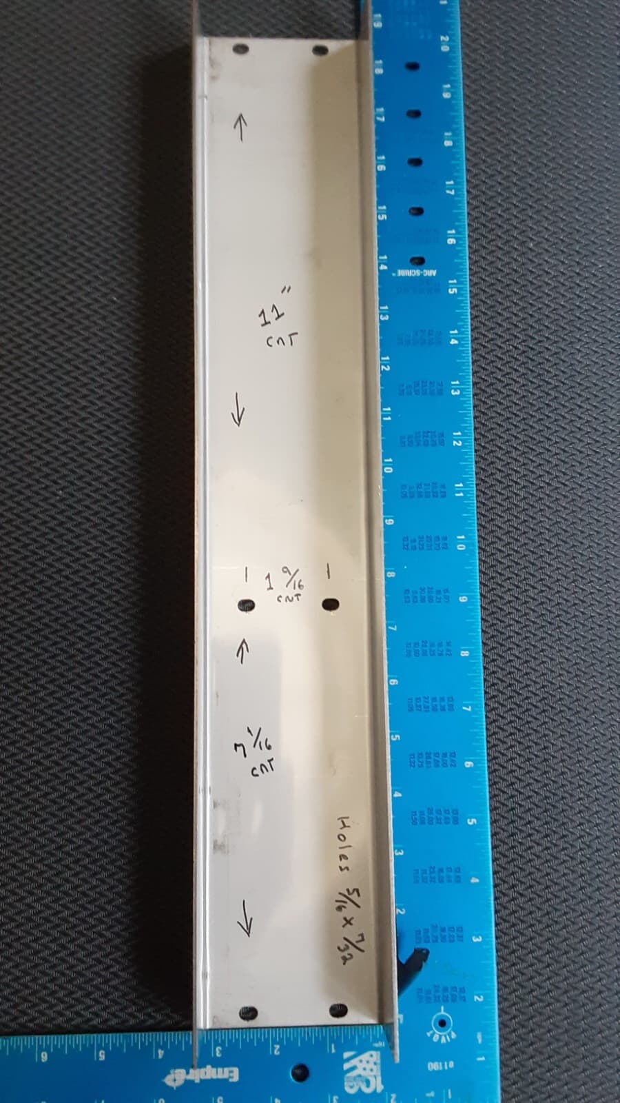 2 pcs Stainless Steel C Channel   18-9/16" L,  3" W,  1-5/8" Leg,  18 Gauge 304 3