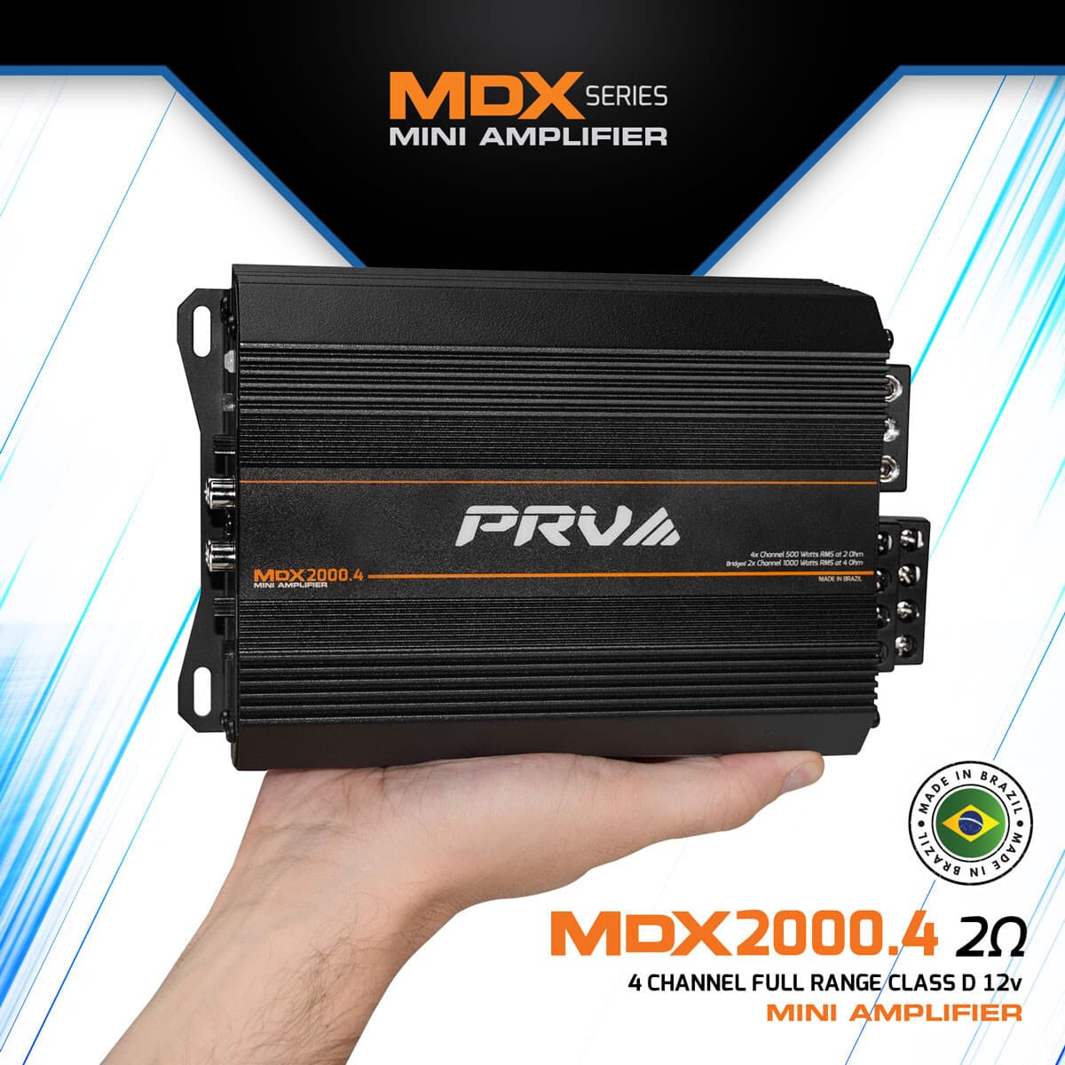 PRV MDX2000.4 2 Ohm Mini 4 Channel 4x 500 Watts Amp Compact Car Audio Amplifier 2