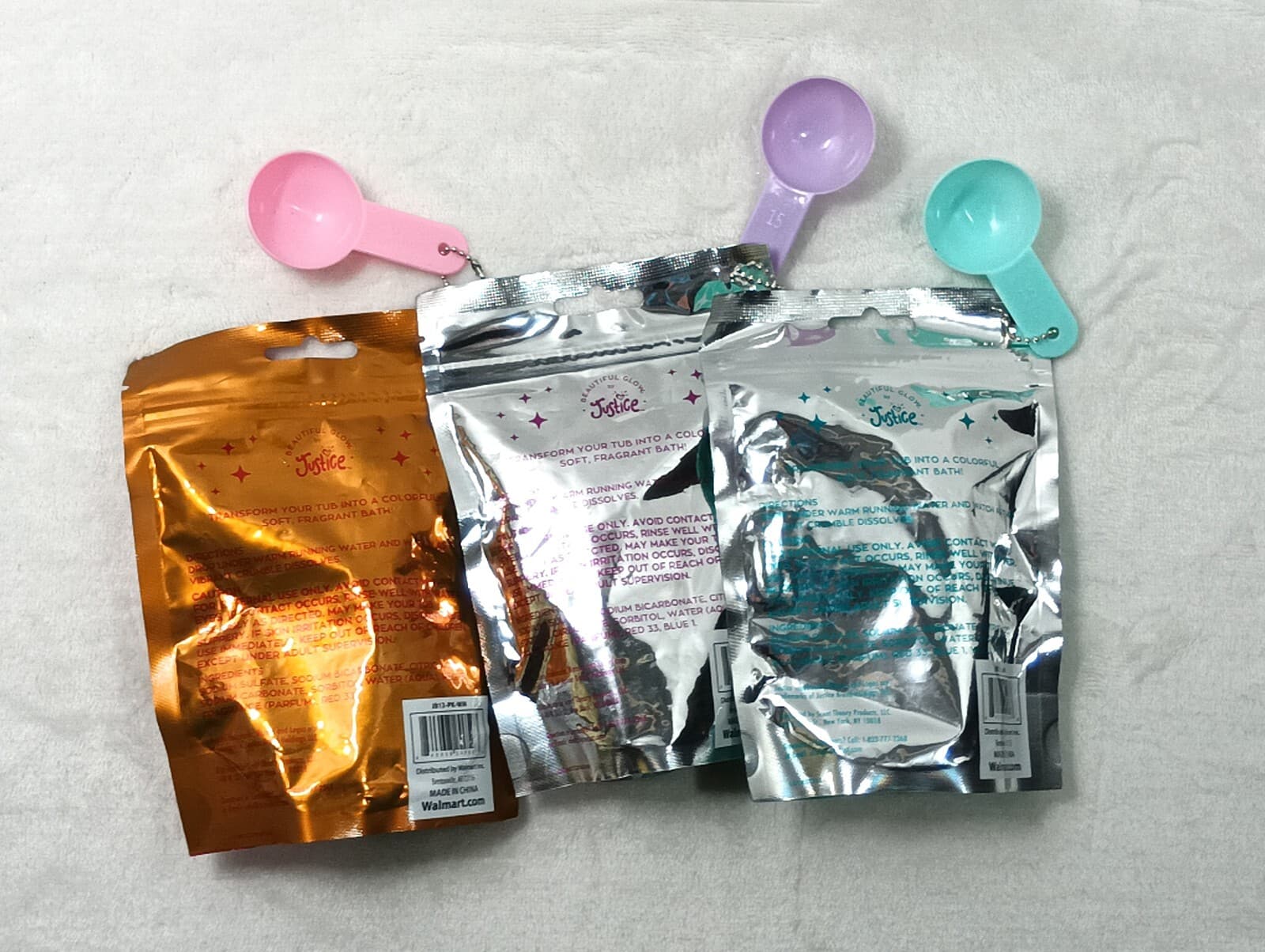 Bath Fragrance Kids Adults Justice Beautiful Glow with Scoop 3 Pack 4