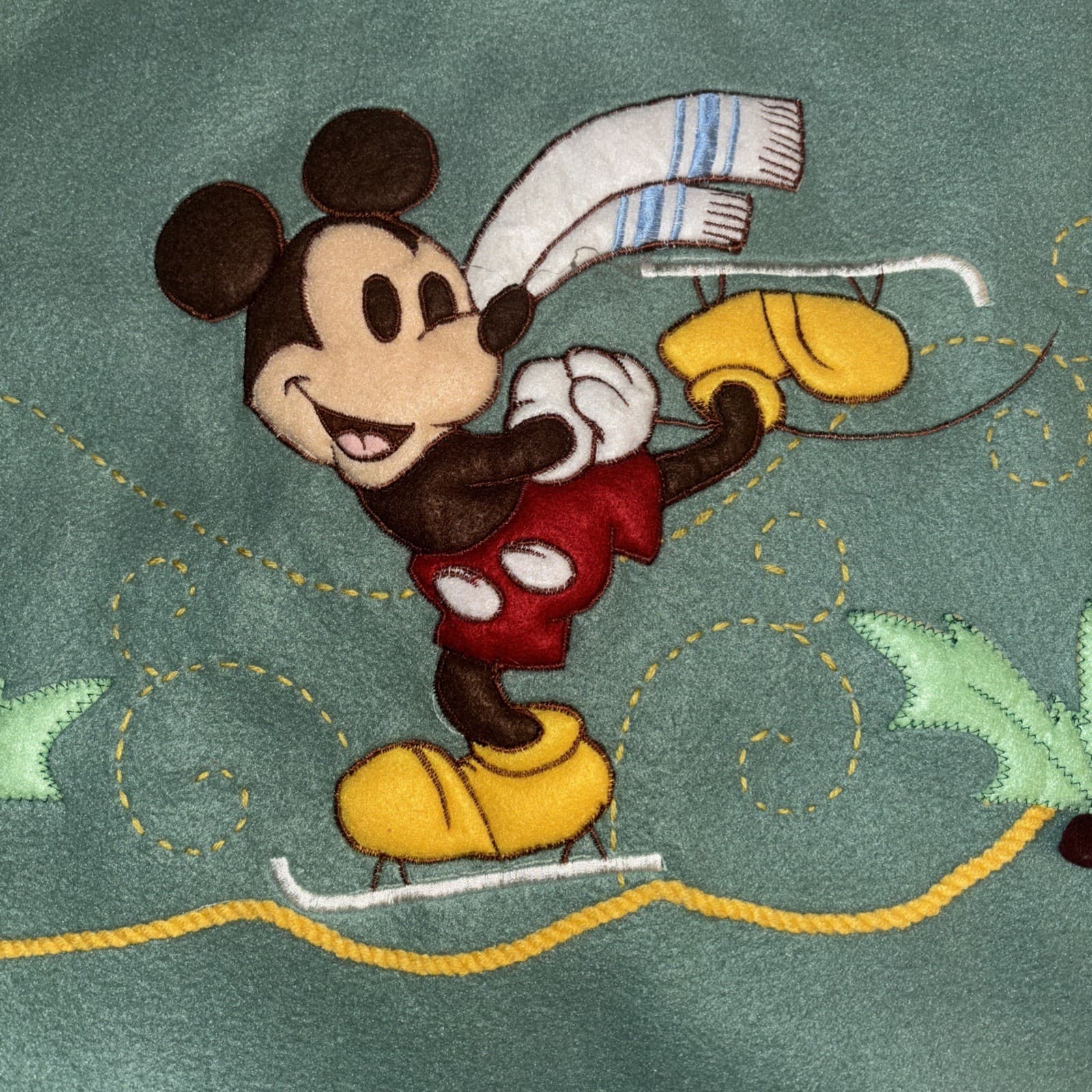 Disney Christmas Tree Skirt Embroidered Mickey Dumbo Bambi Cheshire Cat Green 4