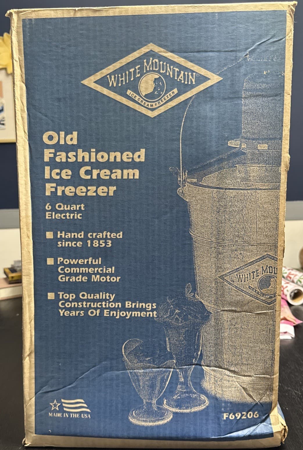 White Mountain 6-Qt. Electric Ice Cream Freezer F69206 Made in USA Brand New