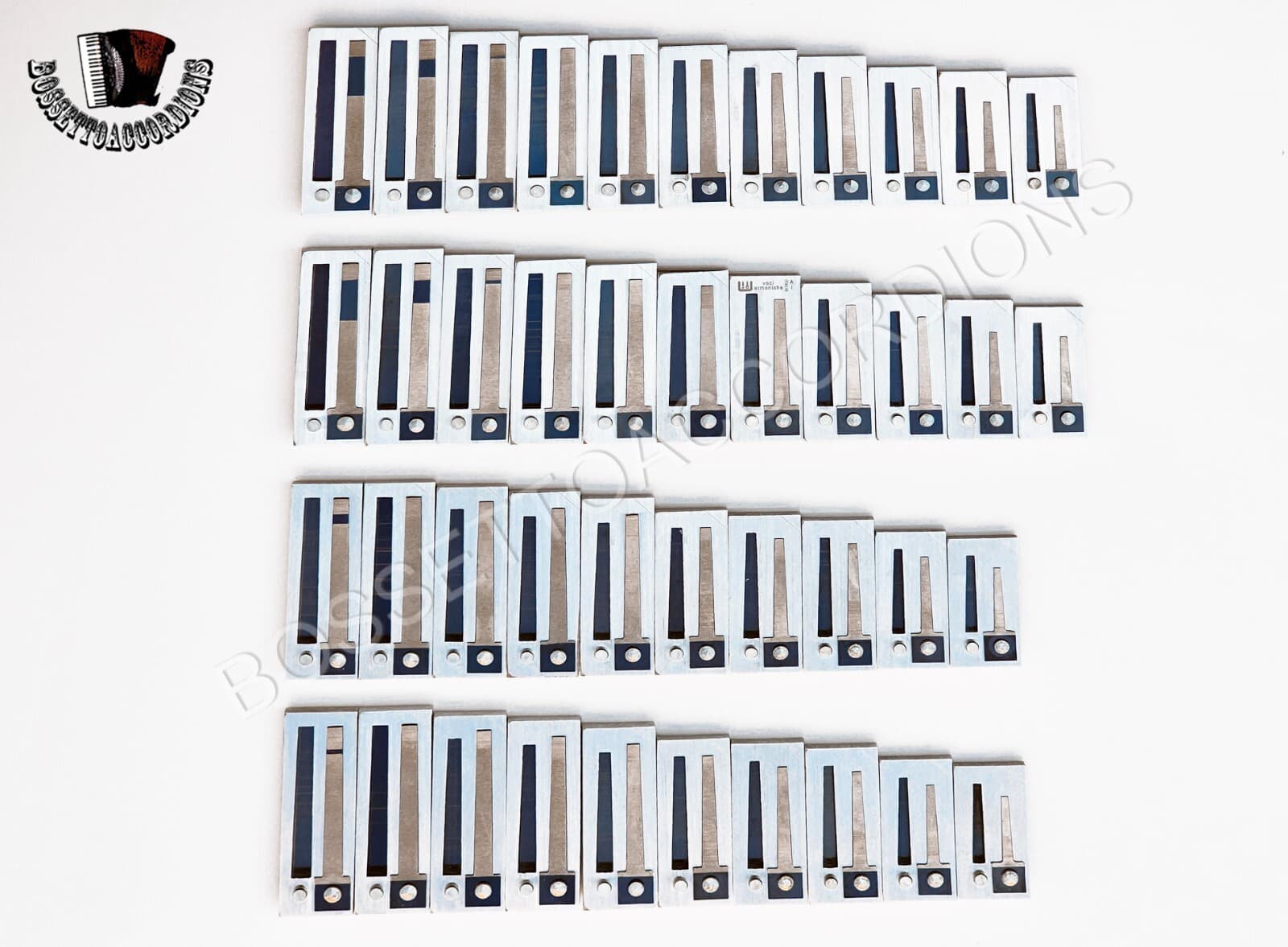 Set of Reeds For Cromatic Diatonic Accordion TIPO A MANO B-C (SI-DO) 4