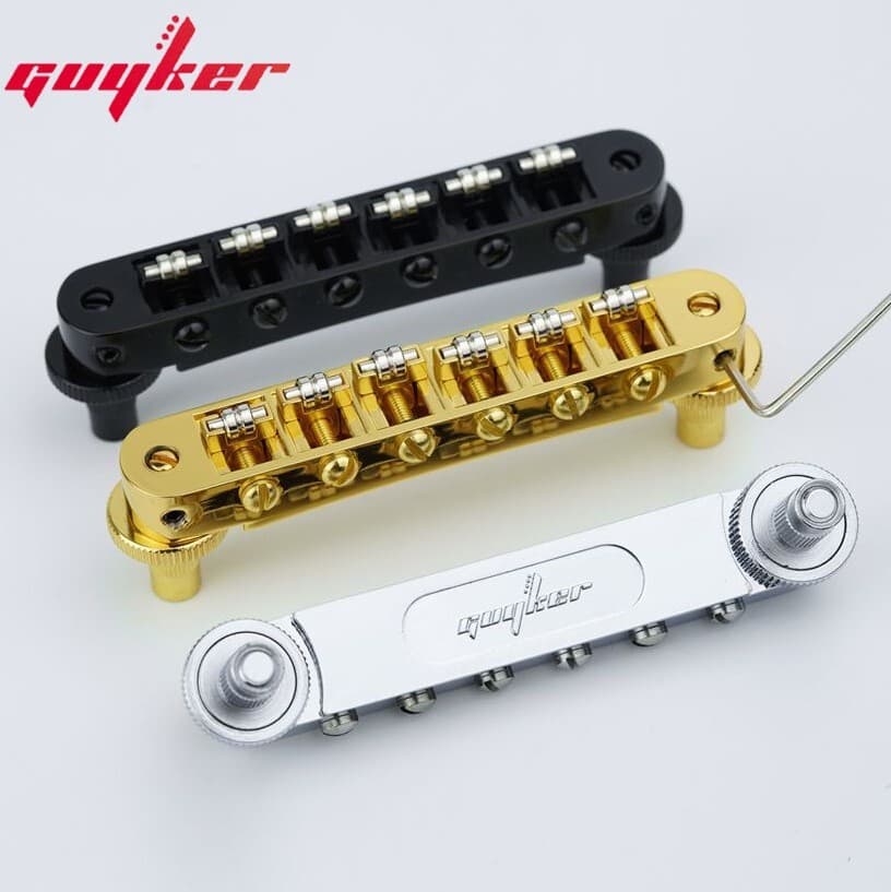 GUYKER Tune-O-Matic Roller Saddle Guitar Bridge Post Hole 4.2mm Chrome 3
