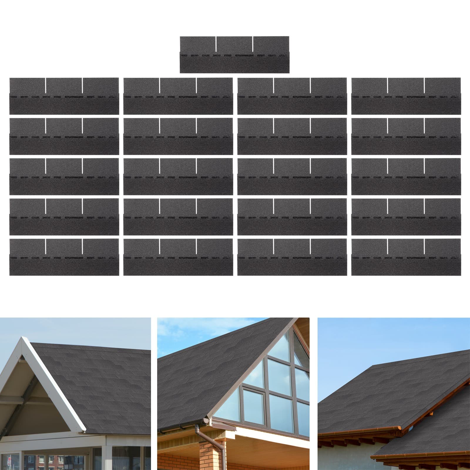 21* Roofing Shingles Grey 100cm Asphalt Roofing Shingles for Modern Building 3