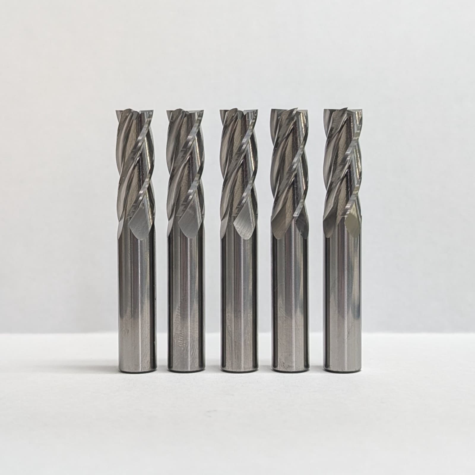 5 Pack 1/4" Solid Carbide End Mills – 4 Flute Center Cutting CNC USA Made 6