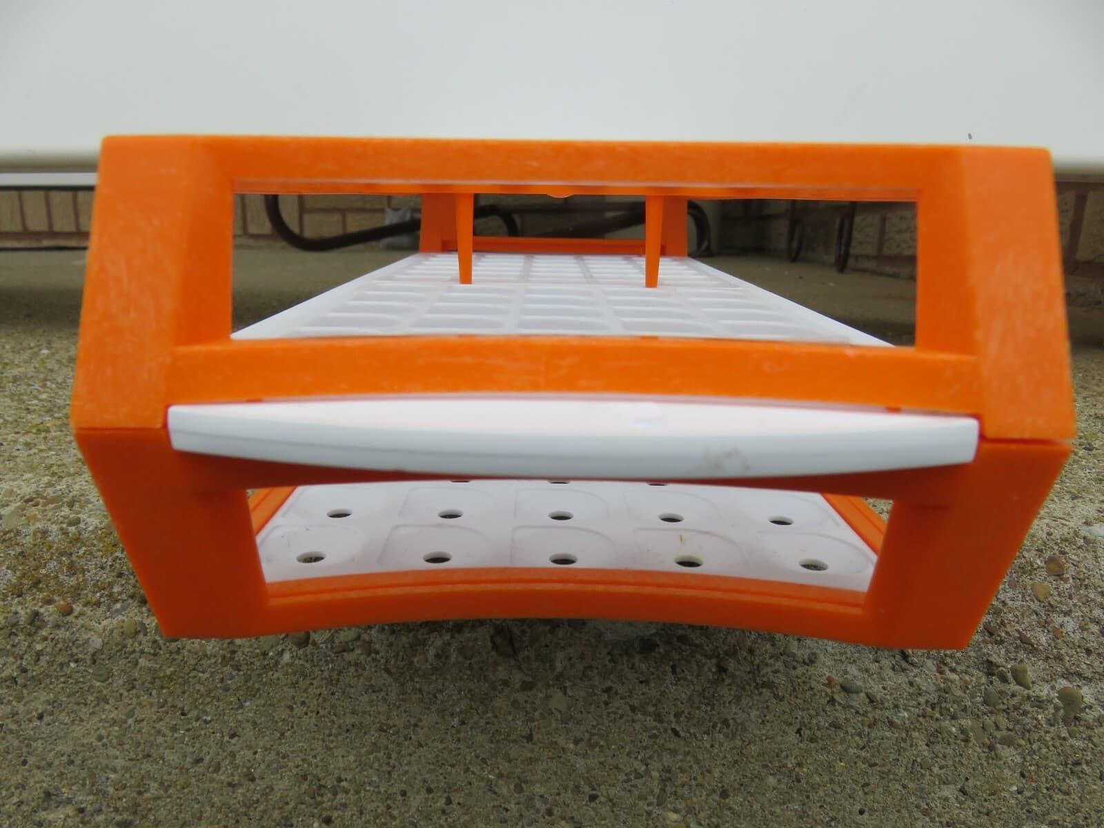 LOT of TEN (10) ORANGE & WHITE TEST TUBE RACKS (Plastic, Each Holds 60 Tubes) 6