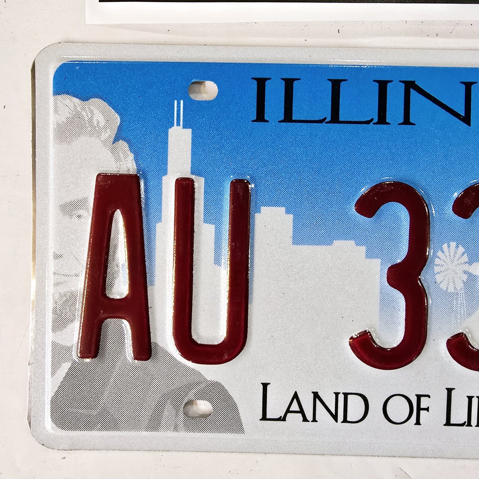 ILLINOIS LICENSE PLATE 🔥FREE📬🔥 AU 33336 ~ QUADRUPLE 3's 4 DIGIT REPEATING TAG 2
