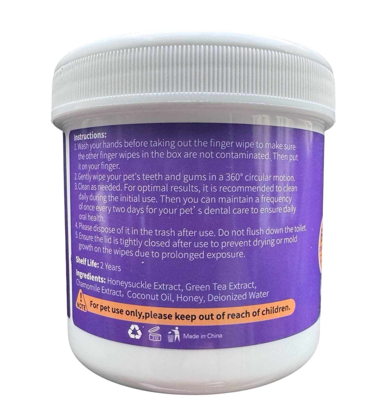 Bolycen Pet Dental Care Finger Wipes – 60 Count Coconut Scent for Dogs & Cats 2p 3