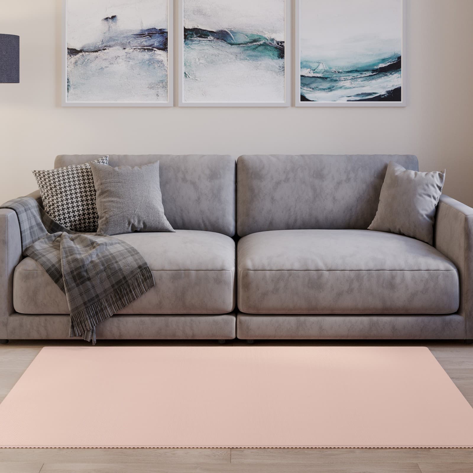 Foam Floor Tiles 24sqft Soft Nontoxic Baby Play Mat Foam Puzzle Mat, Light Pink 4