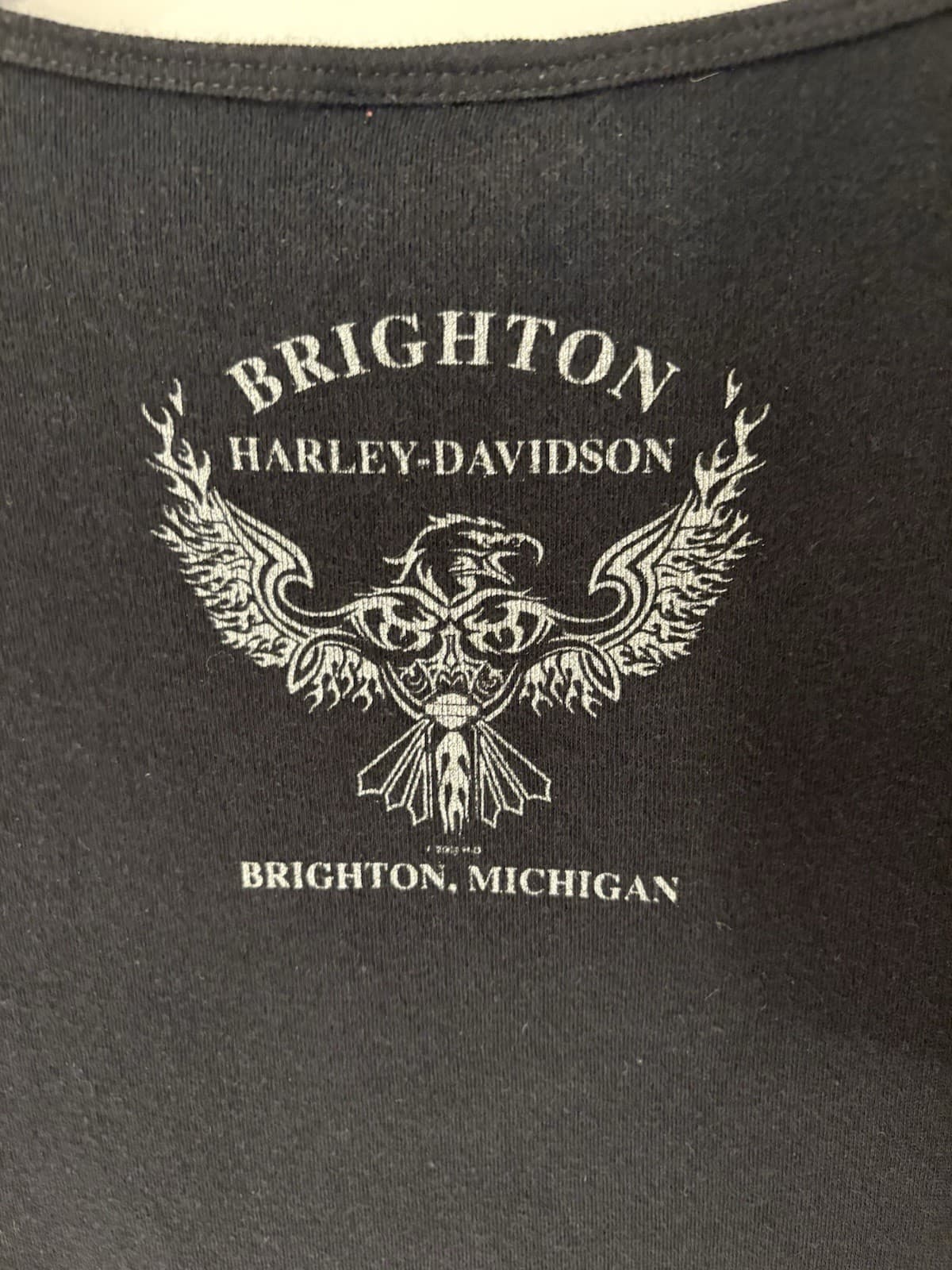 Harley Davidson Black Ladies Shirt With Rhinestones Brighton Mi 6