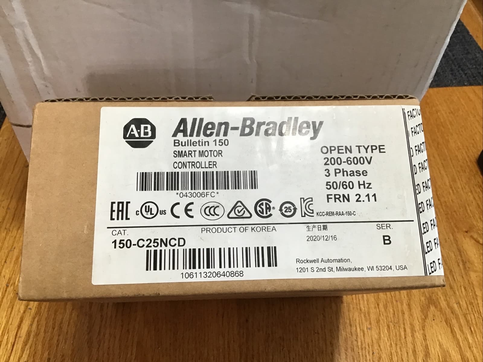 ALLEN-BRADLEY  150-C25NCD Soft Start 200-600 VAC 3 Phase Open Type