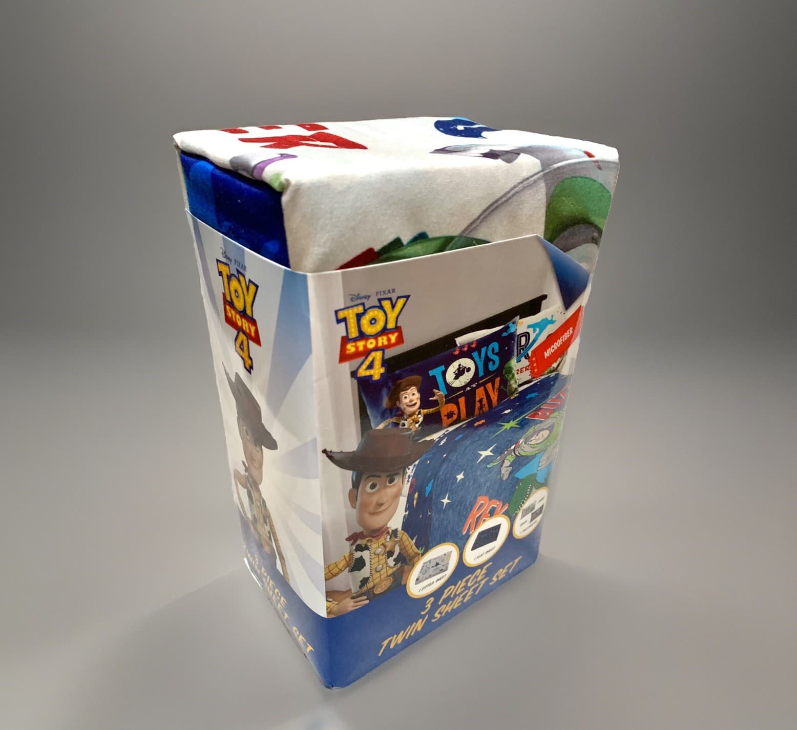 NEW Disney TOY STORY 4 Microfiber 3pc Twin Bed Sheet Set Fitted Flat Pillowcase 2