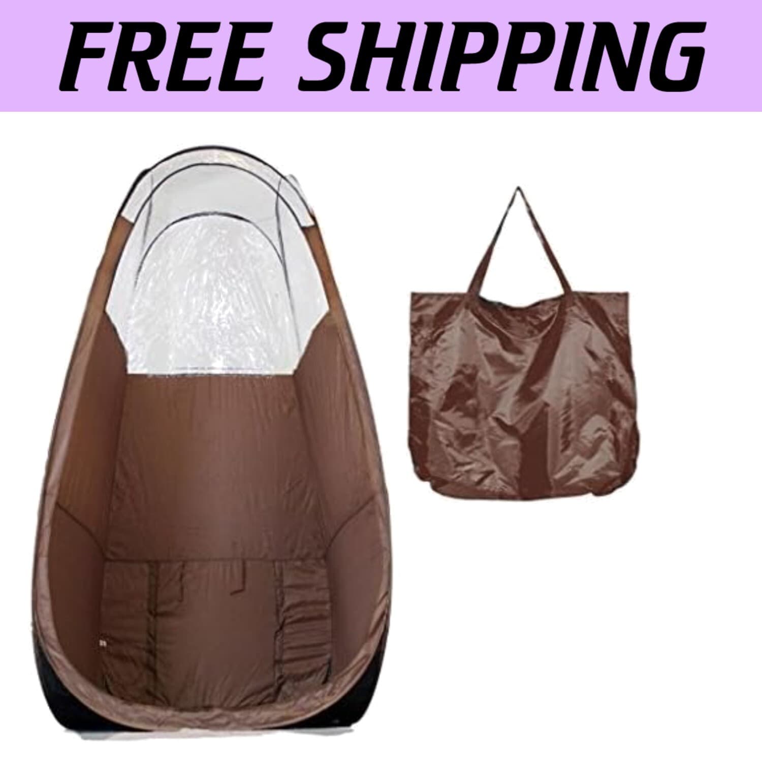 Instant Brown Pop Up Tanning Tent - Stain Resistant with Easy Access Opening