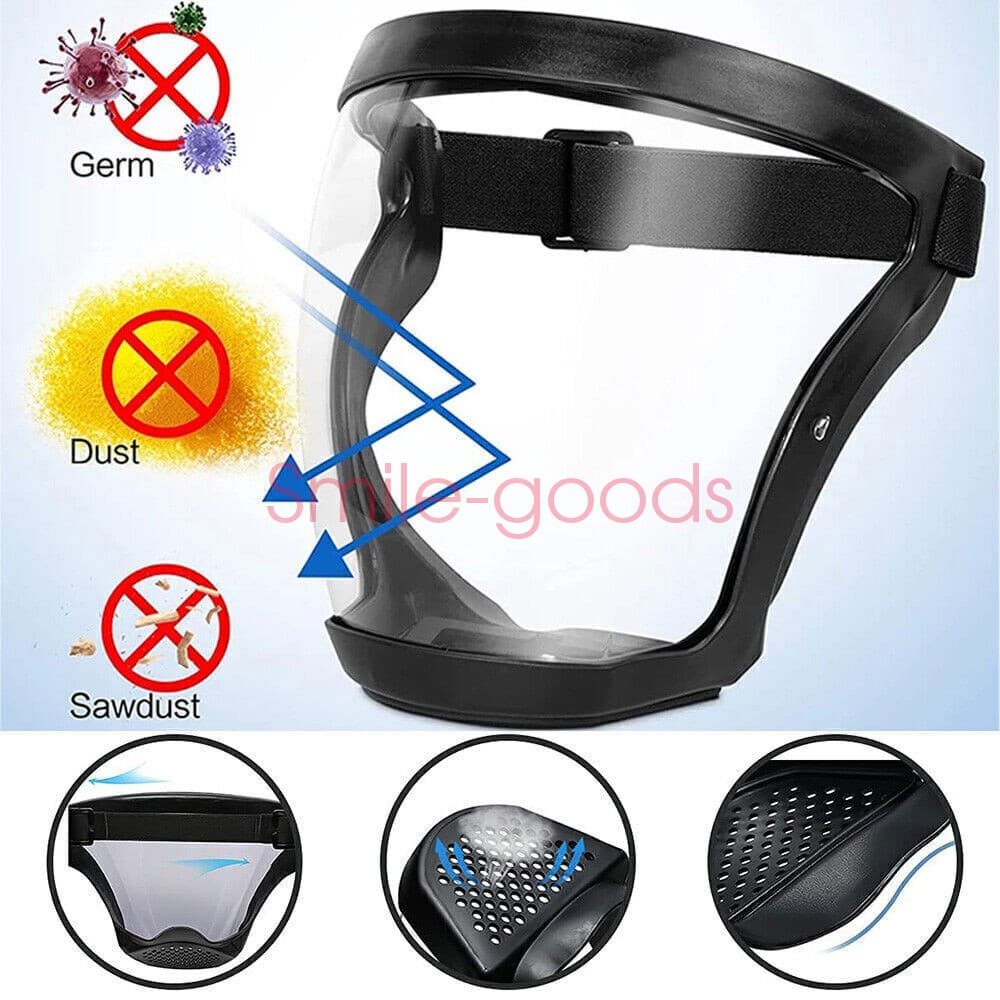Full Face Super Protective Mask Anti-Fog Shield Safety Transparent Head Cover US 4
