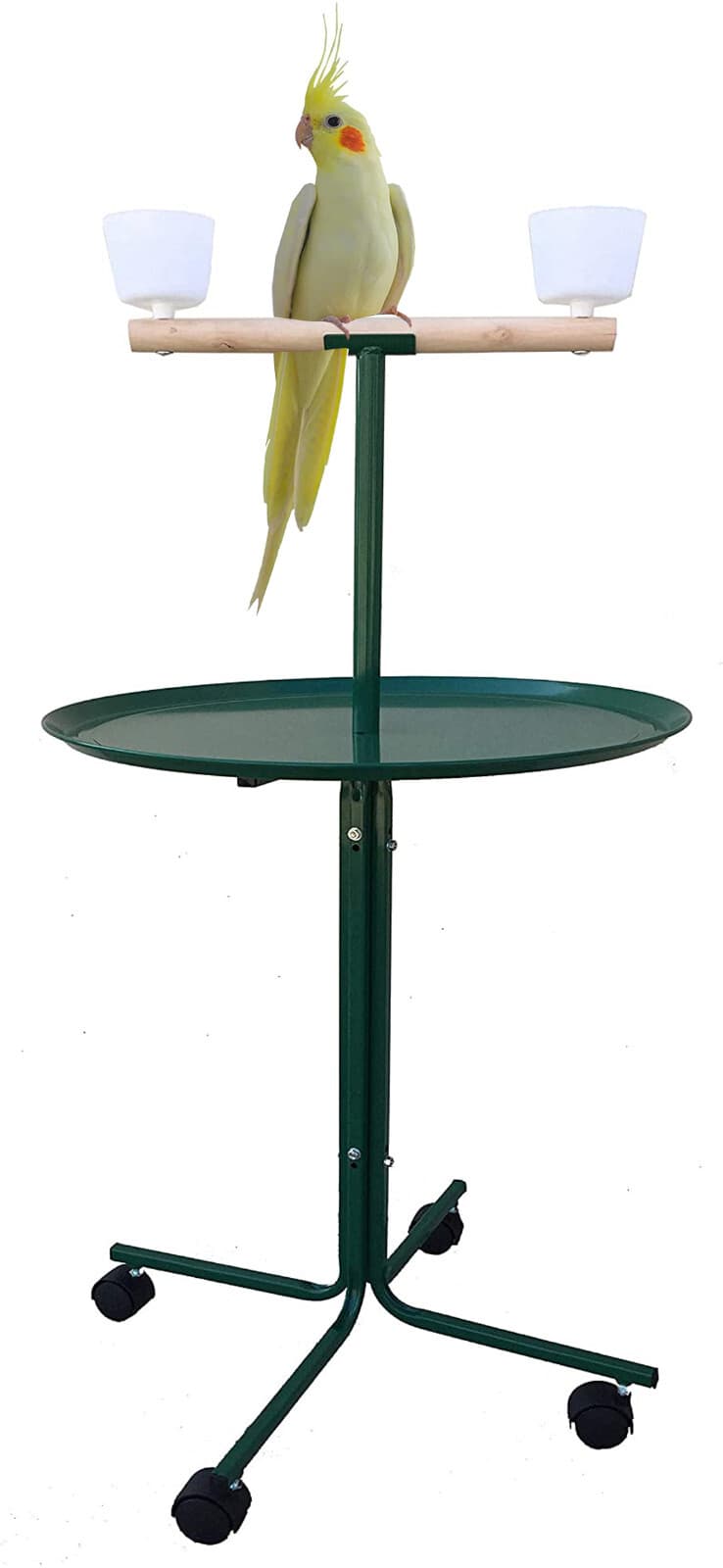 Green Metal Base Parrot Bird Cage African Grey Macaw Cockatoo Play Metal Stand