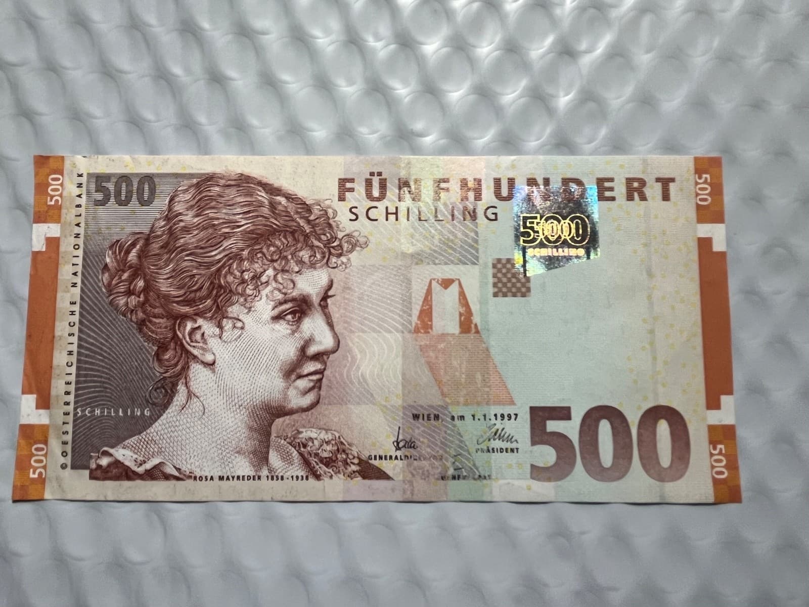 500 SCHILLING  BANKNOTE  FROM  AUSTRIA  1997  P 154  RARE