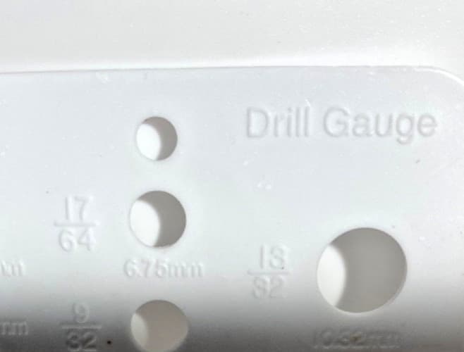 Handyman Club of America Plastic Drill Gauge 1/16" to 1/2" (1.59mm - 12.7mm) USA 3