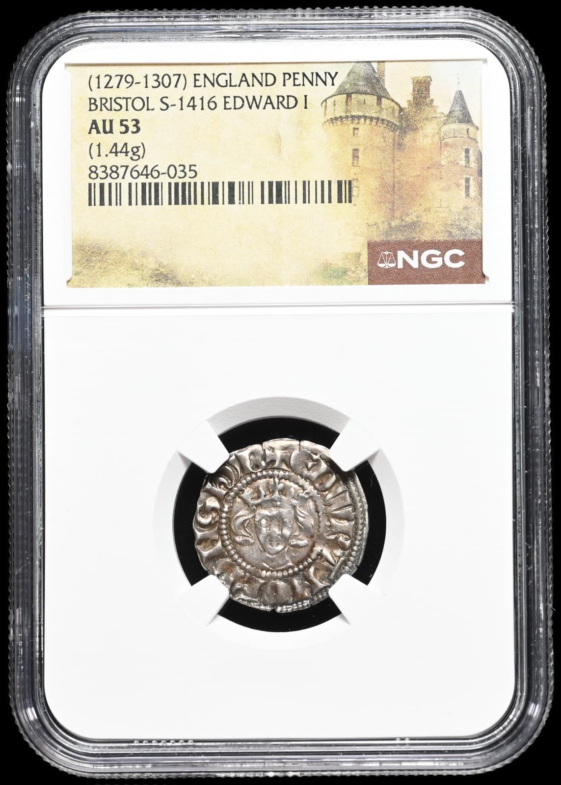 ENGLAND. Edward I Longshanks, 1272-1307. Silver Penny, Bristol, S-1416, NGC AU53 3
