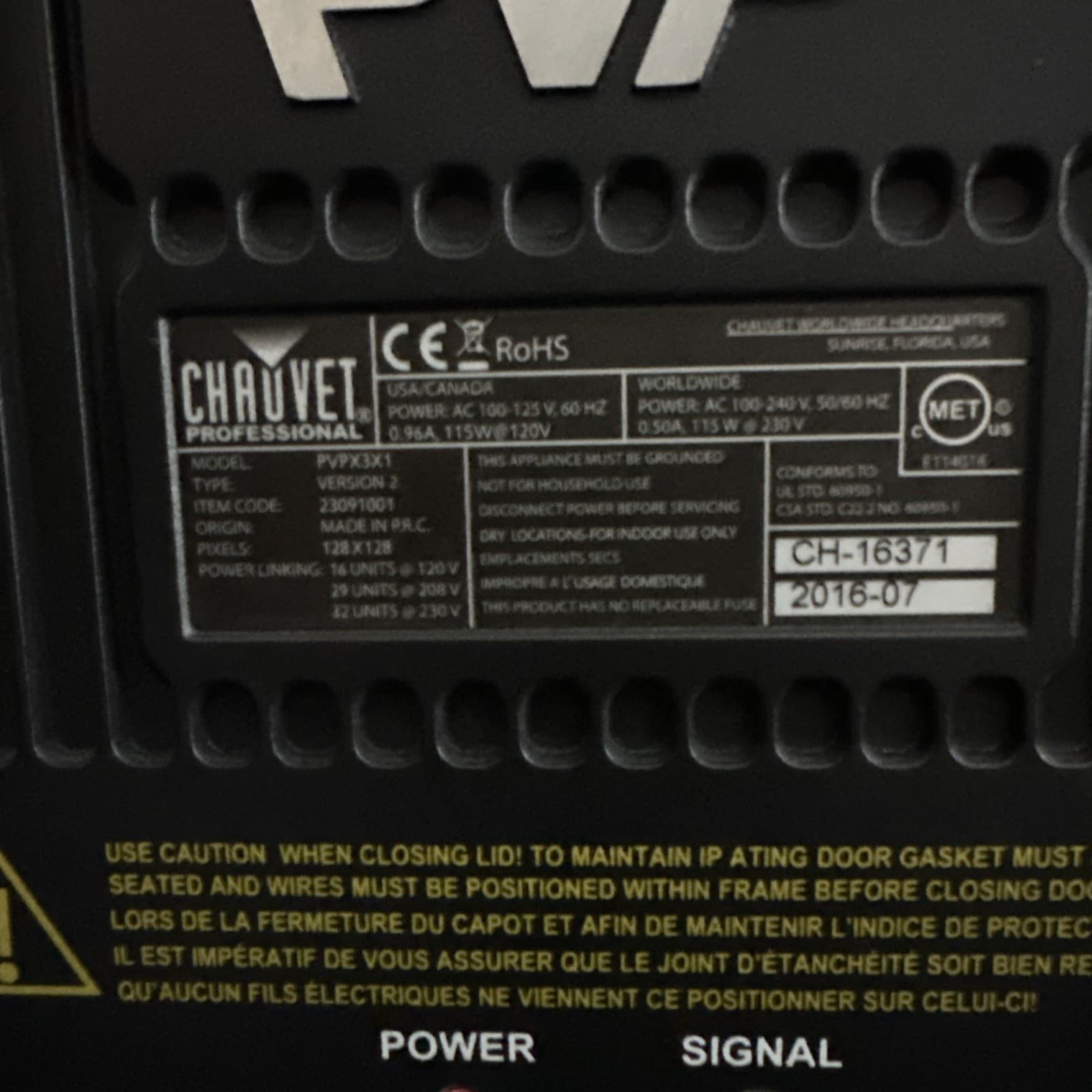 chauvet PvP X3 X1 Version 2 Stage Screen,tested Works,no Accessories,10 Panel 5