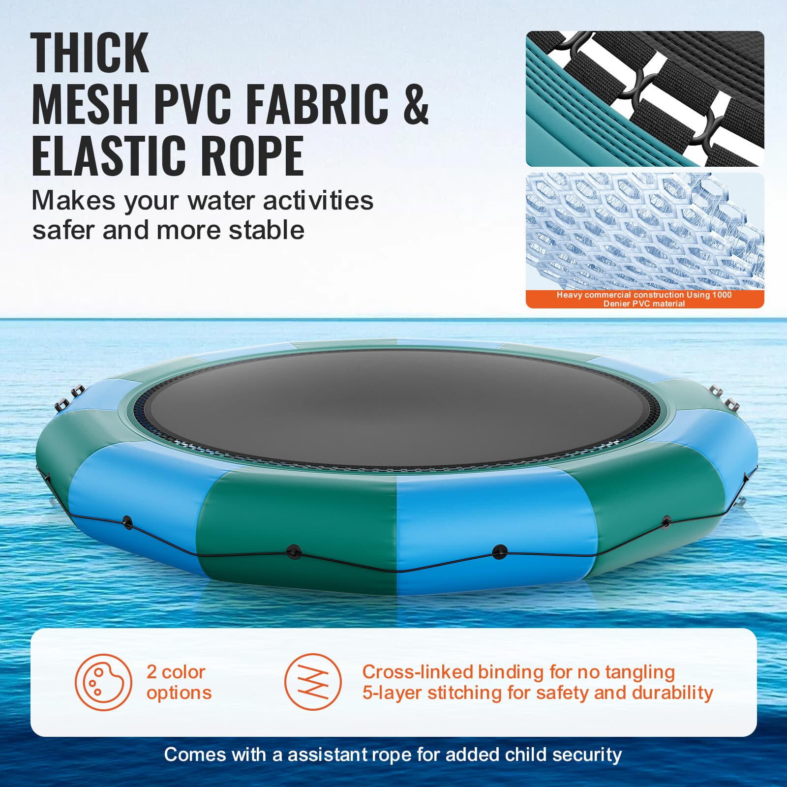 15ft Inflatable Water Trampoline Swim Platform Bounce for Pool Lake Toy 3