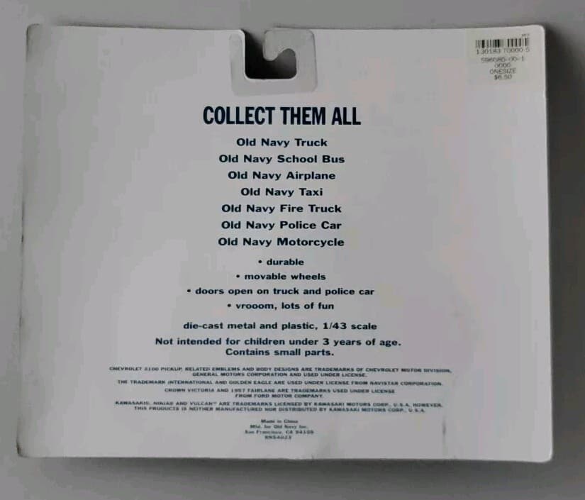 OLD NAVY COLLECTIBLE CRUISERS VINTAGE MOTORCYCLE MODEL KAWASAKI VULCAN 3