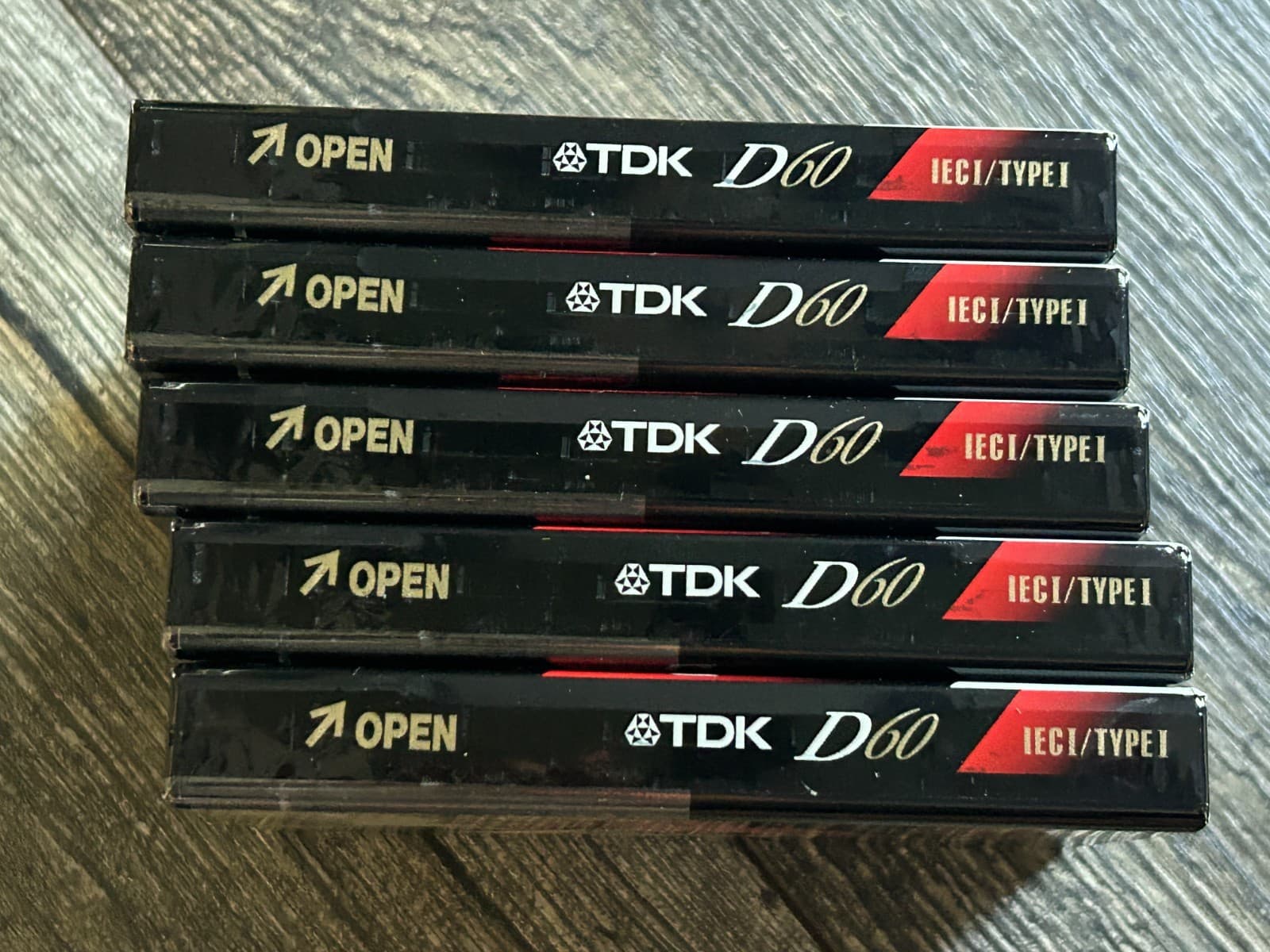TDK D60 Blank Cassette Tape IECI Type I High Output Sealed 5pc Lot Audiophile 3