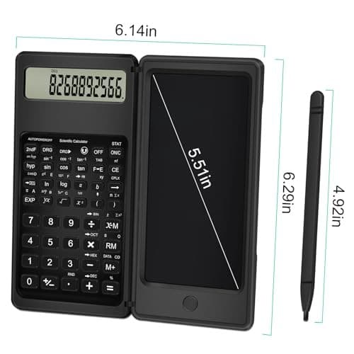 Scientific Calculator with Notepad,  10 Digits LCD Display Foldable Scientific  6