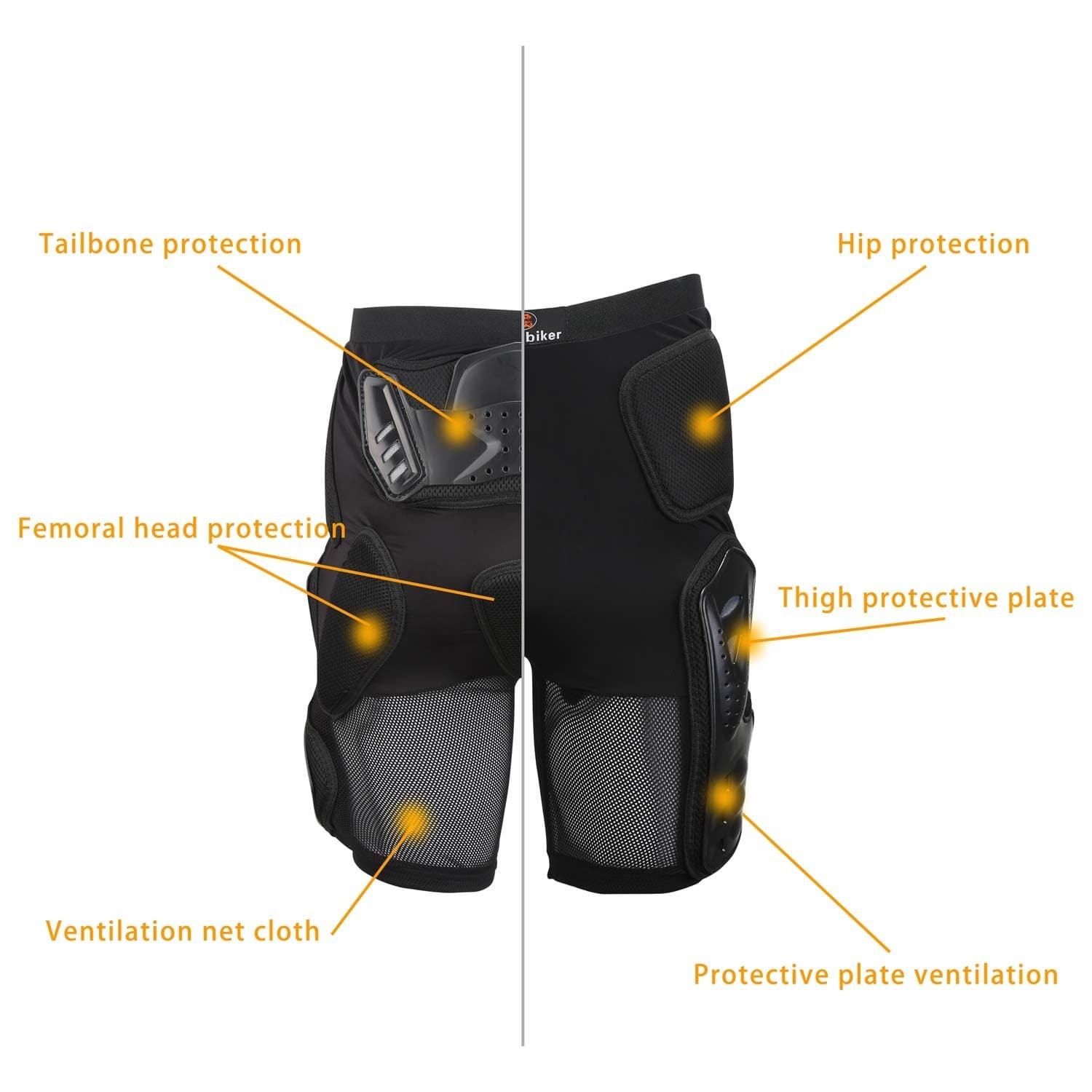 Ridbiker Skating Padded Shorts Protective Hip Butt and Tailbone, Snowboard Prote 2