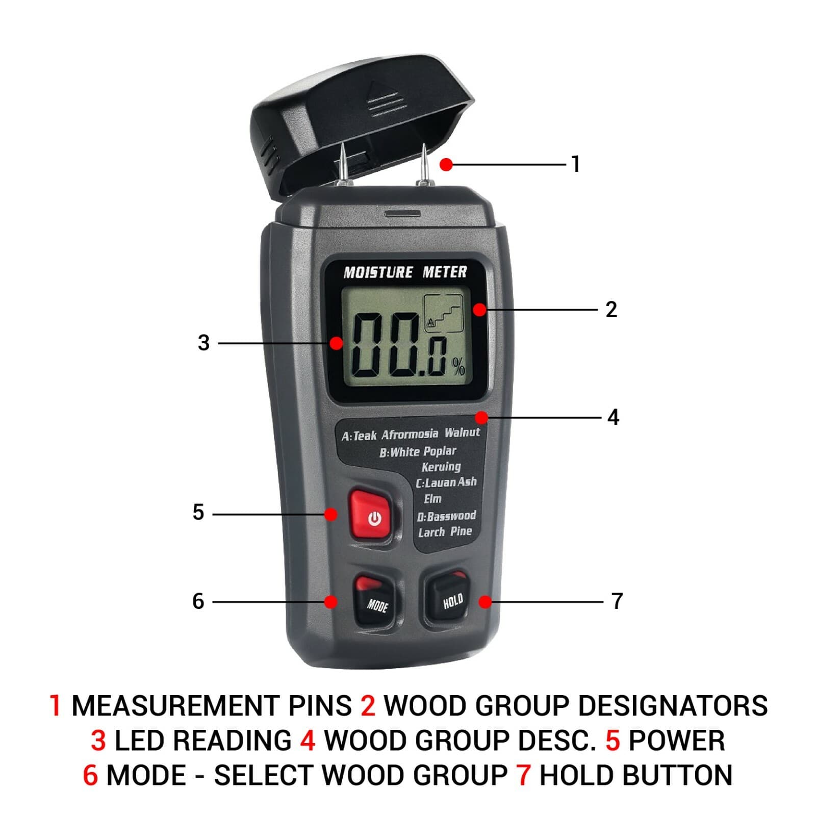 Digital LCD Wood Moisture Meter Detector Tester Wood Firewood Paper Cardboard 2