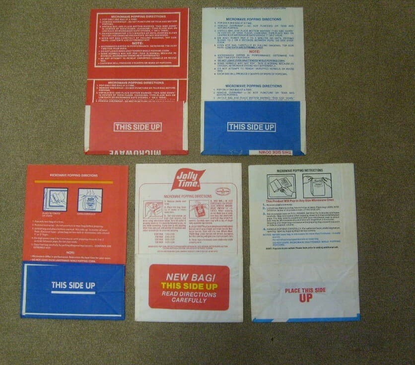 Microwave Popcorn bags Unused Movie Quick, Jolly Time 1987, Minute Brand etc 2