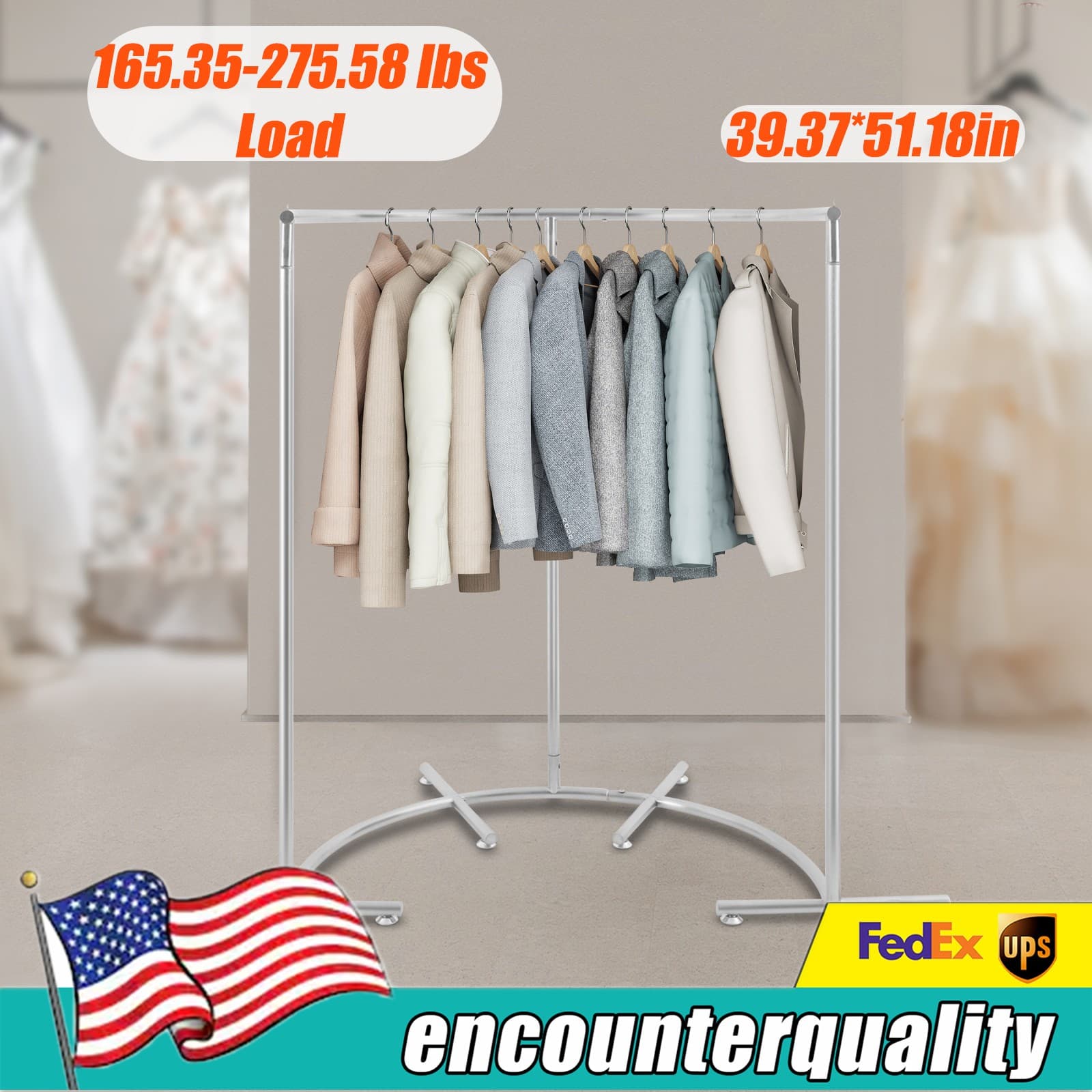 100 cm Half Round Garment Rack Metal Freestanding Wedding Dress Display Stand