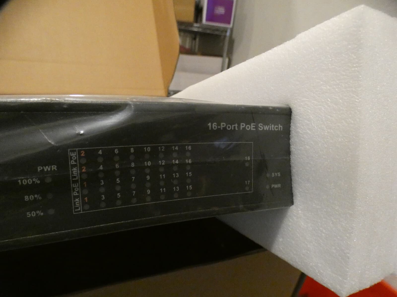 NOB Q-See QAPE 1601 Power over Ethernet POE Port Switch 16+2 GIGA POE QAPE1601 6