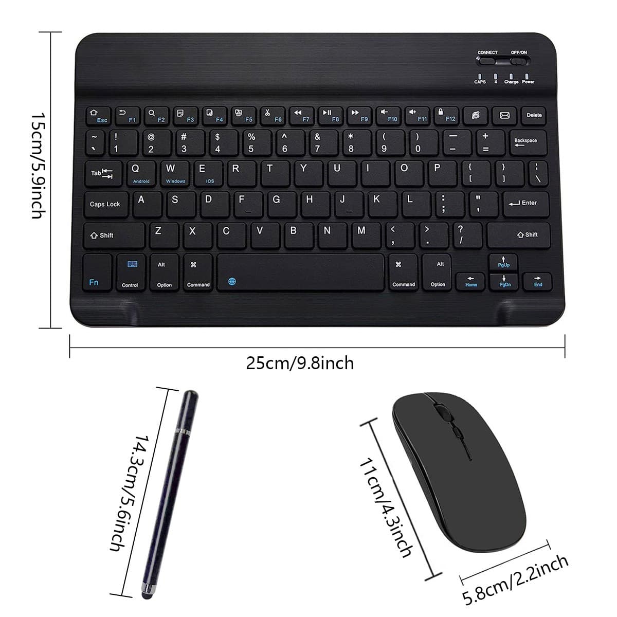 Wireless Keyboard /Mouse/Stylus Set Waterproof 2.4G For Mac Apple PC Computer 6