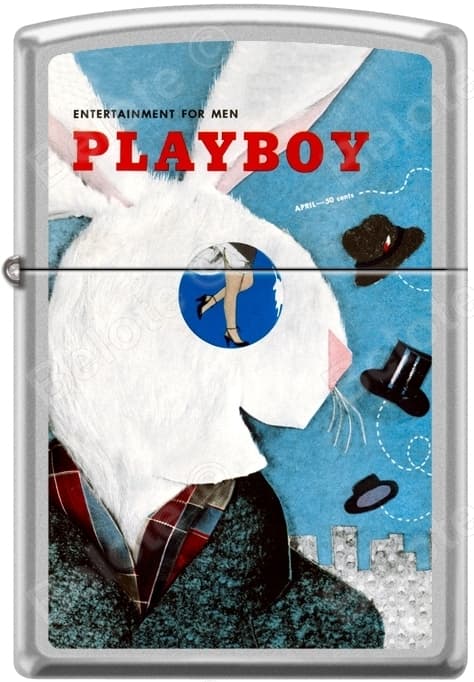 Zippo Playboy April 1954 Cover Satin Chrome Windproof Lighter NEW RARE