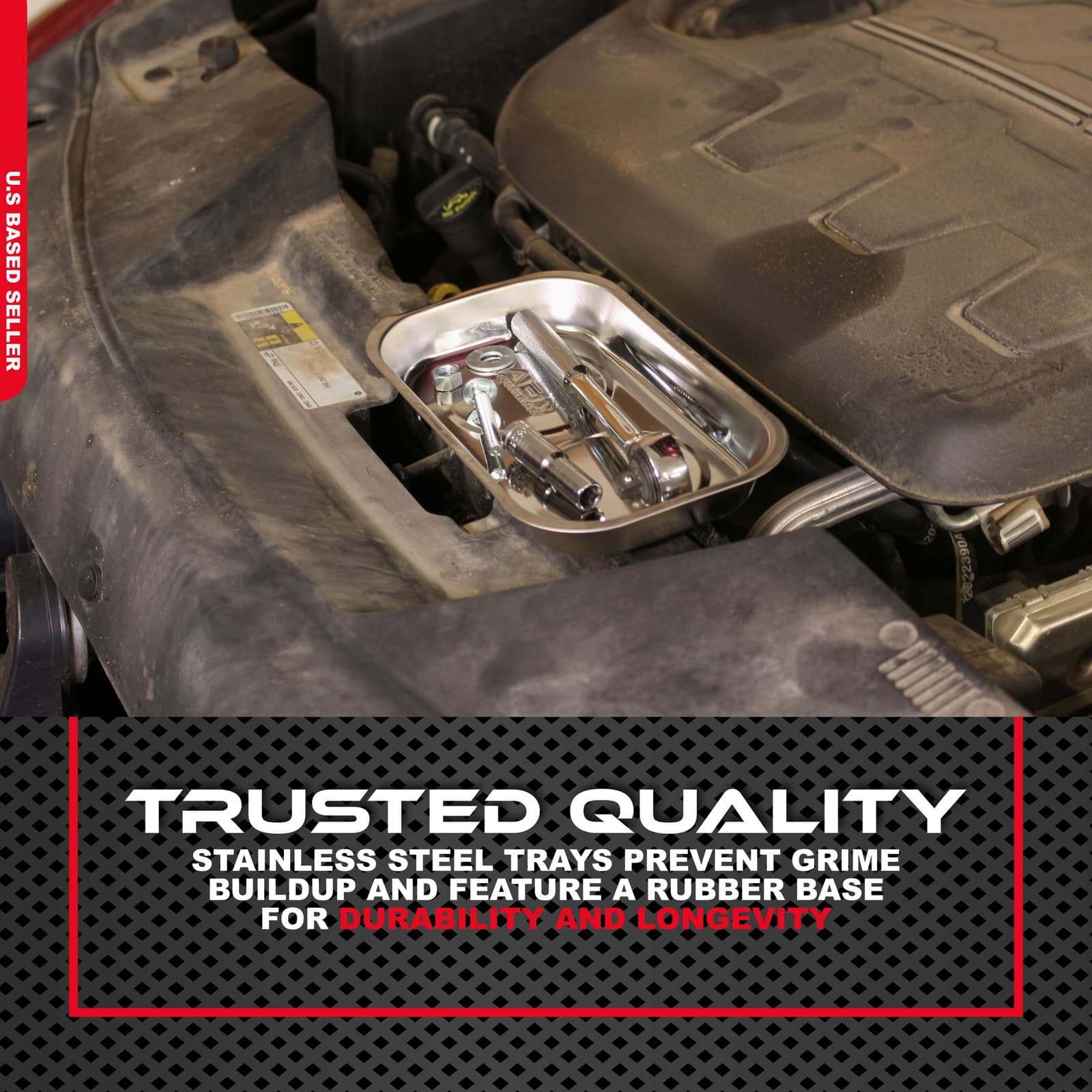 ABN Magnetic Trays 3pk - Magnetic Bowl Mechanic Metal Parts Tray for Small Parts 5