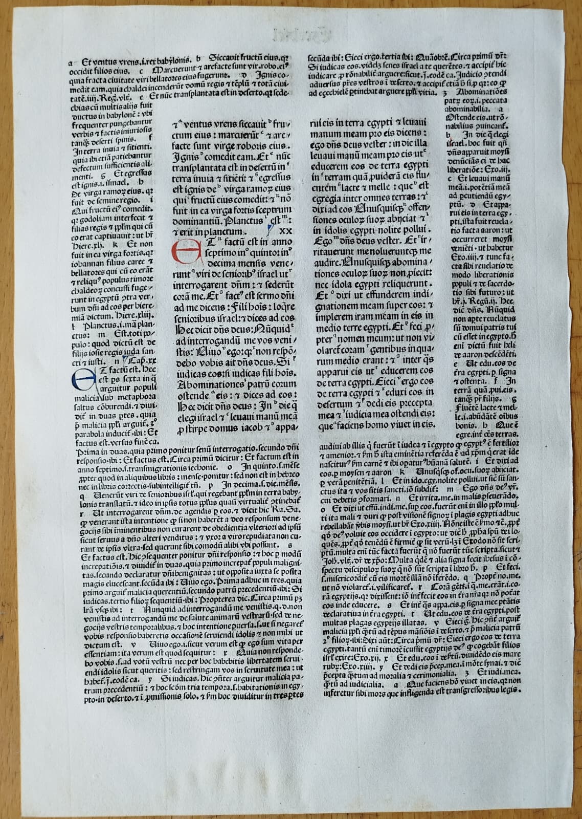Ezechiel - Renner Original Incunable Leaf Biblia Latina Venice Folio - 1482 2