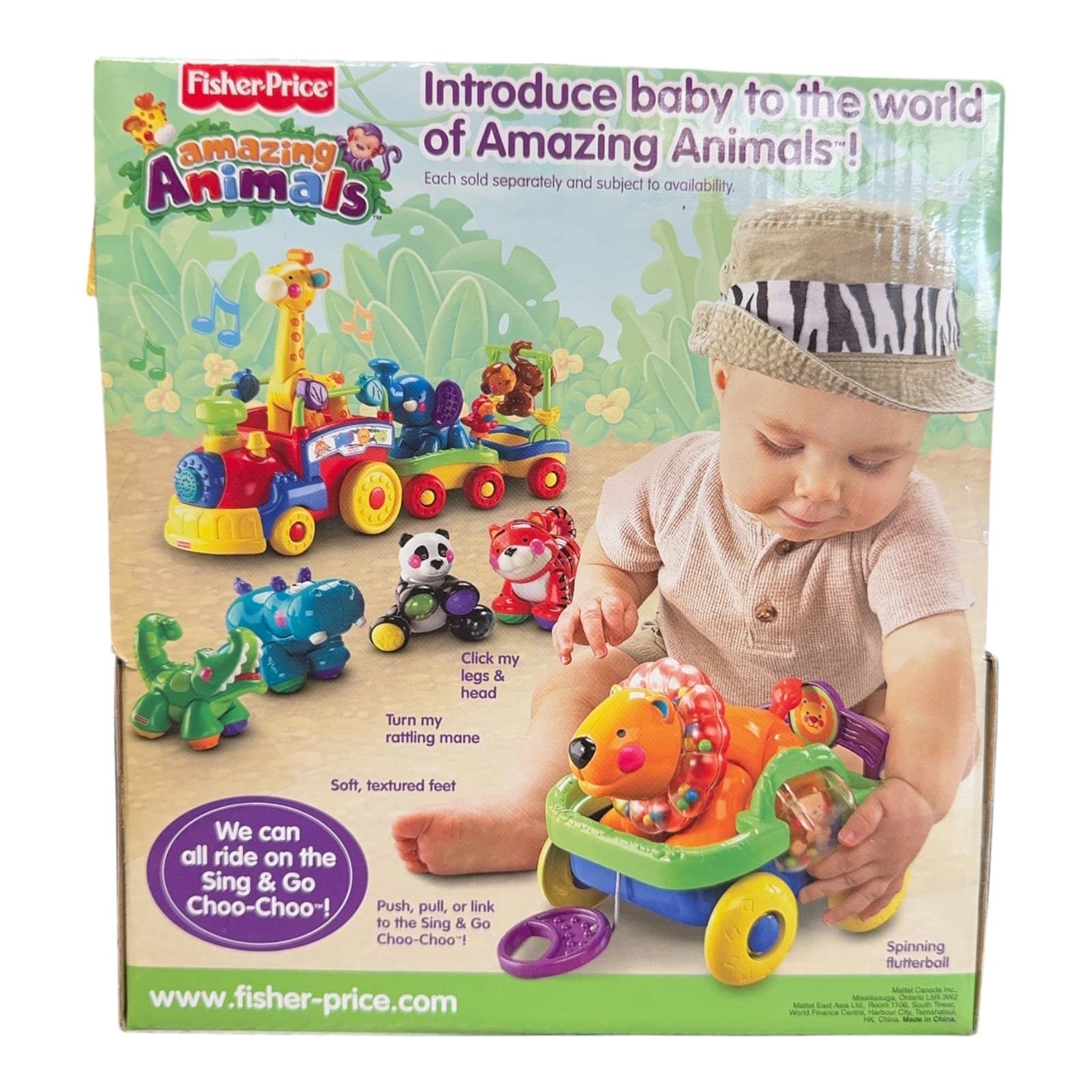 NEW Fisher-Price AMAZING ANIMALS Push & Pull Lion for Sing & Go Choo-Choo 4