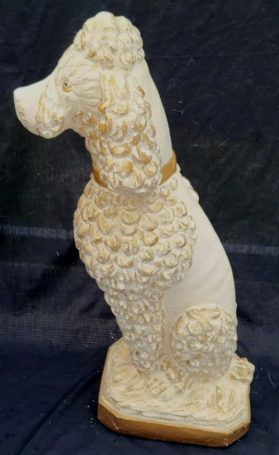 Vtg Mod Mid-Century French Poodle Statue Stone Garden Sculpture Concrete EX+ Cod 5