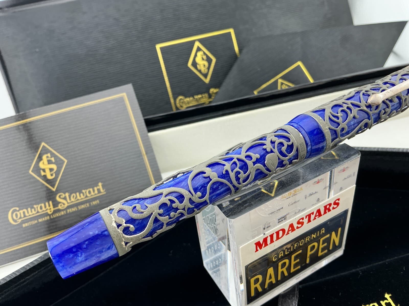 Conway Stewart Chatsworth HENRY SIMPOLE STERLING SILVER BLUE Fountain Pen LE7/25 4