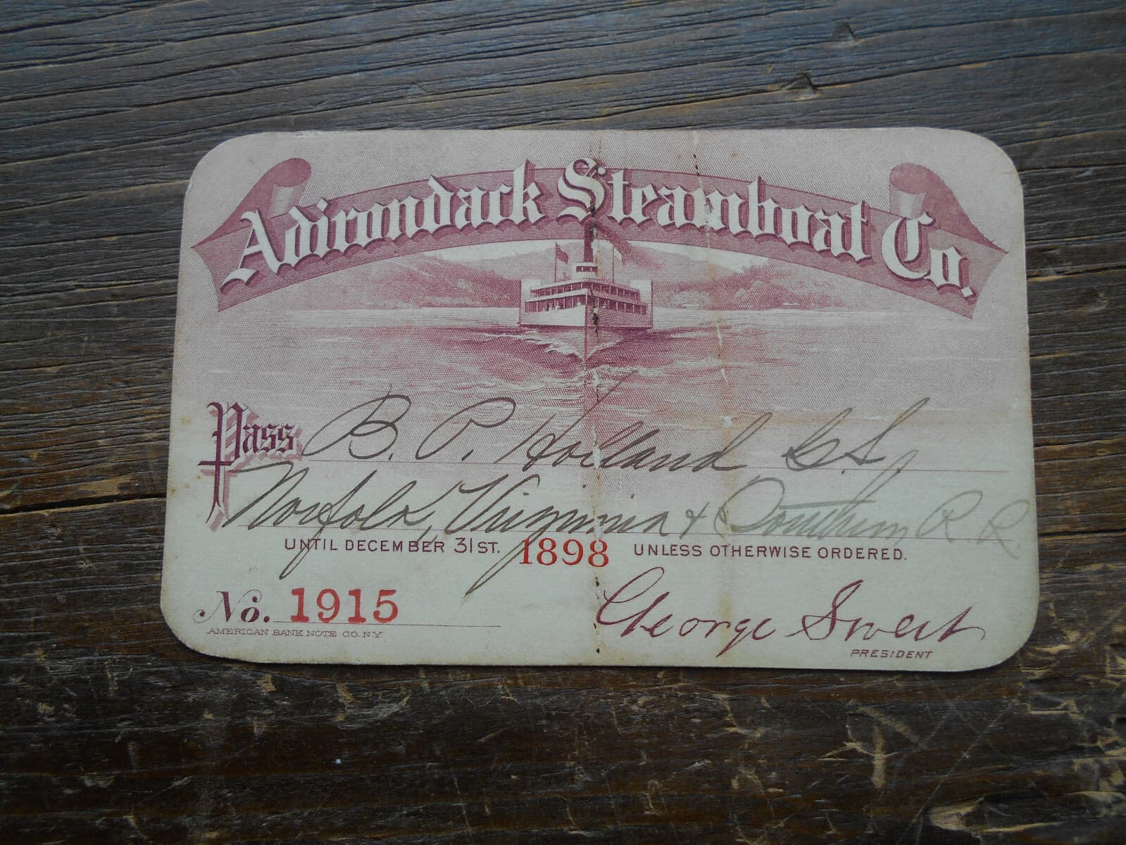  OLD FORGE NY= FULTON CHAIN   RAILWAY=ADIRONDACKS INLET NY  STEAMBOAT=NY PASSES 4