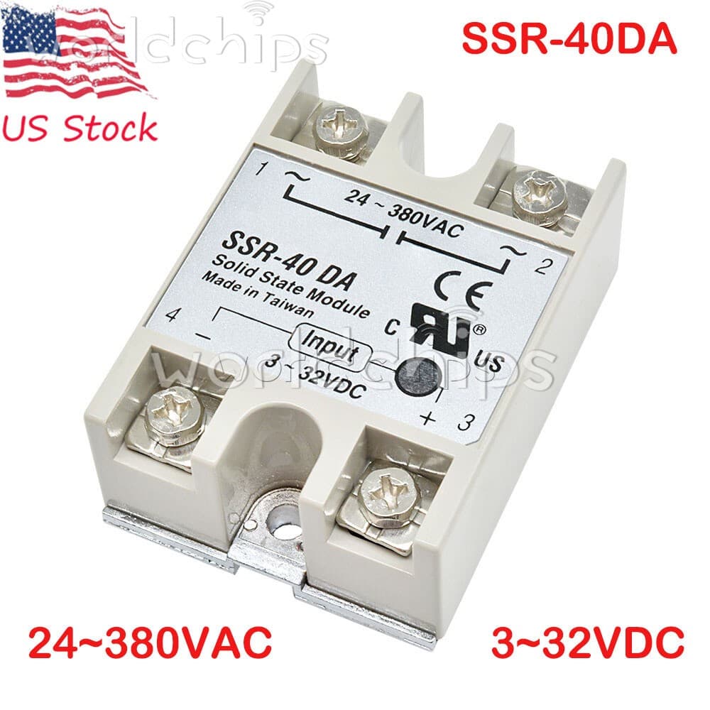 SSR-40 DA DC3-32V to AC24-380V 40A 250V Solid State Relay Module 3-32V DC to AC